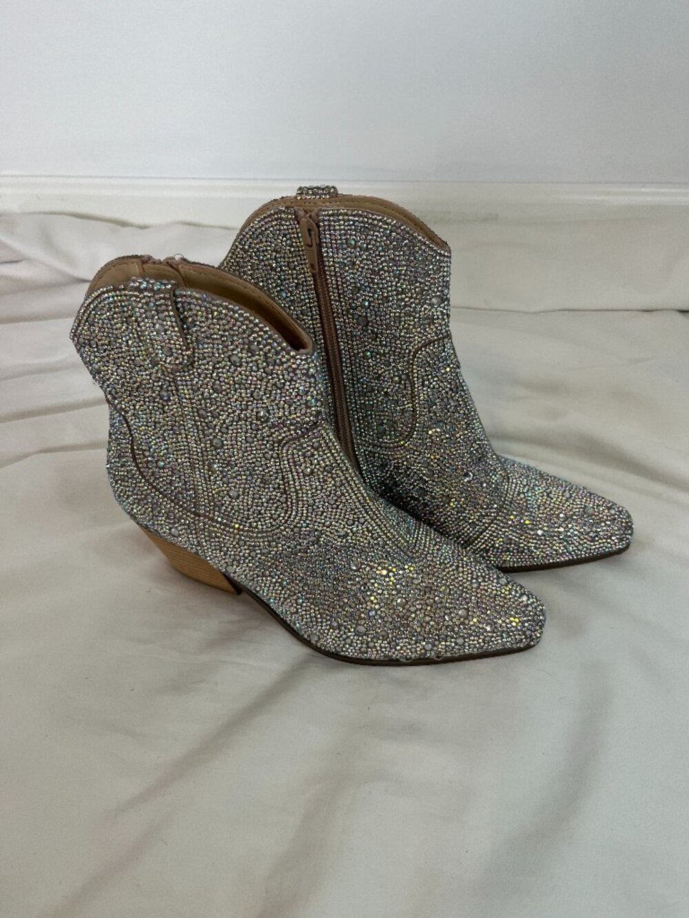 Free People Matisse Shayne Iridescent Rhinestone Booties Ankle Boots